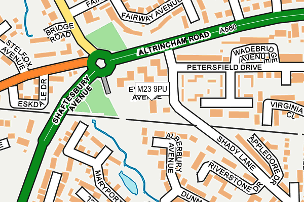 M23 9PU map - OS OpenMap – Local (Ordnance Survey)