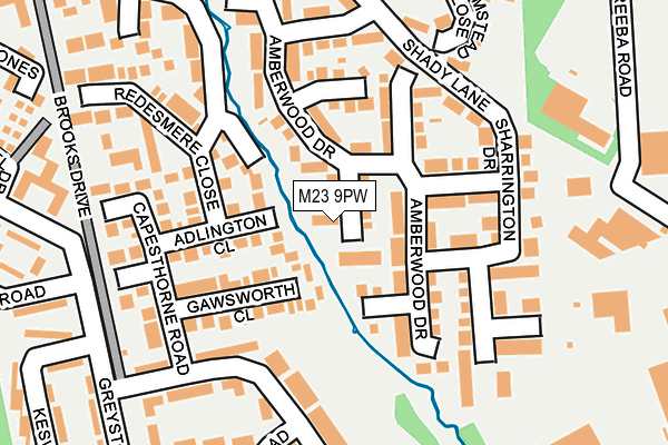 M23 9PW map - OS OpenMap – Local (Ordnance Survey)