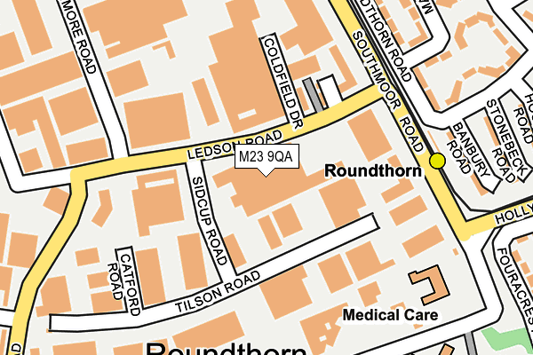 M23 9QA map - OS OpenMap – Local (Ordnance Survey)