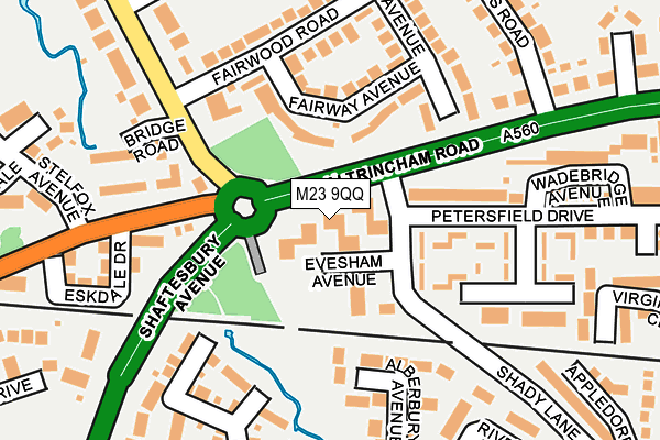 M23 9QQ map - OS OpenMap – Local (Ordnance Survey)