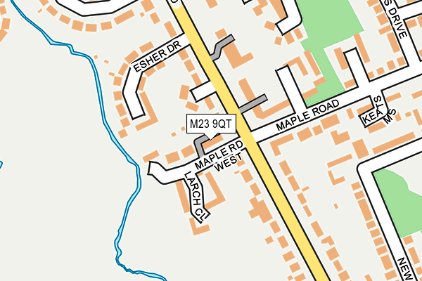 M23 9QT map - OS OpenMap – Local (Ordnance Survey)