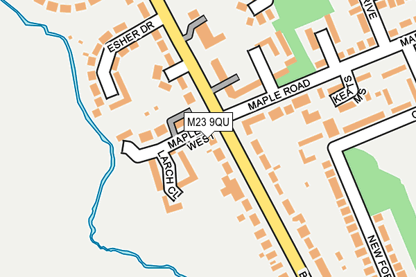 M23 9QU map - OS OpenMap – Local (Ordnance Survey)