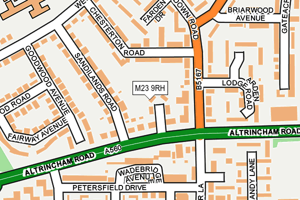 M23 9RH map - OS OpenMap – Local (Ordnance Survey)