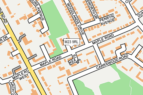 M23 9RL map - OS OpenMap – Local (Ordnance Survey)
