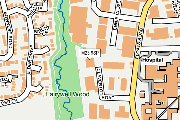 M23 9SP map - OS OpenMap – Local (Ordnance Survey)