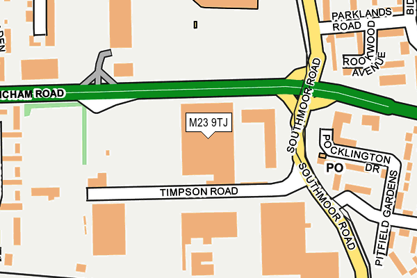 M23 9TJ map - OS OpenMap – Local (Ordnance Survey)