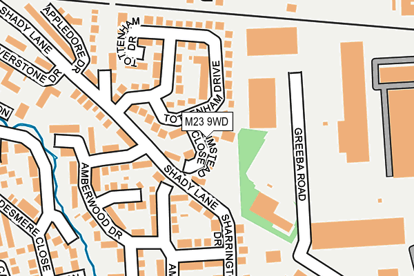M23 9WD map - OS OpenMap – Local (Ordnance Survey)