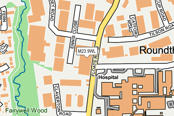 M23 9WL map - OS OpenMap – Local (Ordnance Survey)