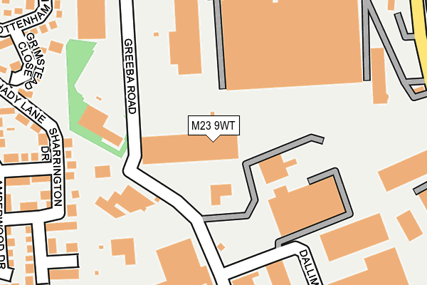 M23 9WT map - OS OpenMap – Local (Ordnance Survey)