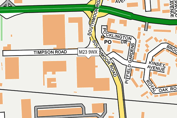 M23 9WX map - OS OpenMap – Local (Ordnance Survey)