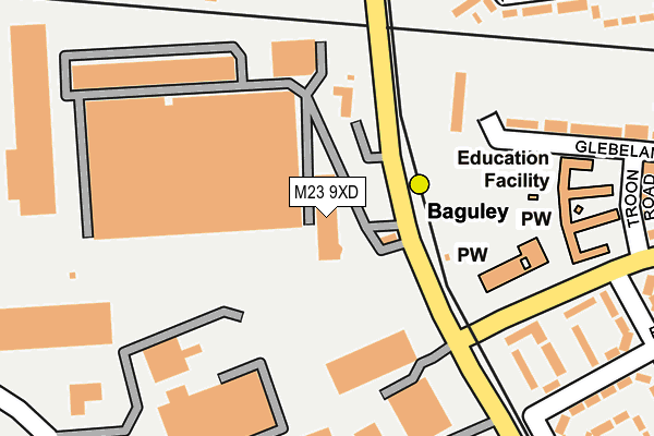 M23 9XD map - OS OpenMap – Local (Ordnance Survey)