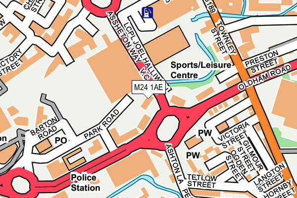 M24 1AE map - OS OpenMap – Local (Ordnance Survey)