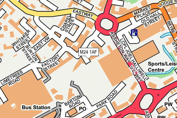 M24 1AF map - OS OpenMap – Local (Ordnance Survey)