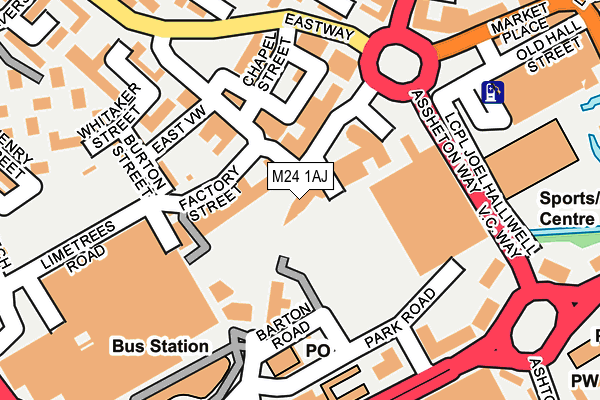 M24 1AJ map - OS OpenMap – Local (Ordnance Survey)