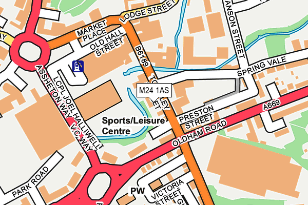 M24 1AS map - OS OpenMap – Local (Ordnance Survey)