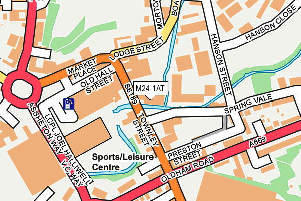 M24 1AT map - OS OpenMap – Local (Ordnance Survey)