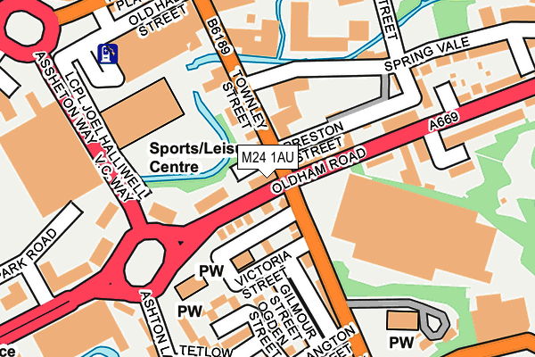 M24 1AU map - OS OpenMap – Local (Ordnance Survey)