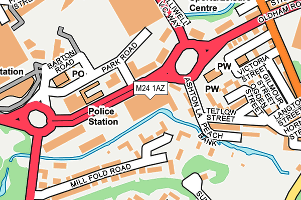 M24 1AZ map - OS OpenMap – Local (Ordnance Survey)