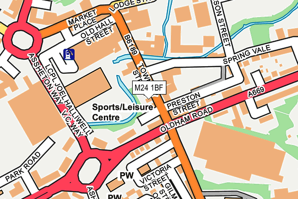 M24 1BF map - OS OpenMap – Local (Ordnance Survey)