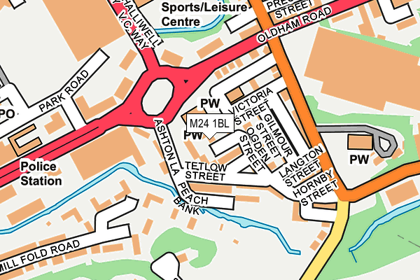 M24 1BL map - OS OpenMap – Local (Ordnance Survey)