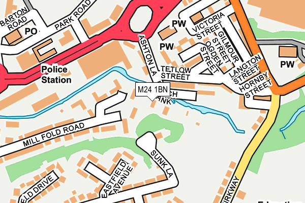 M24 1BN map - OS OpenMap – Local (Ordnance Survey)