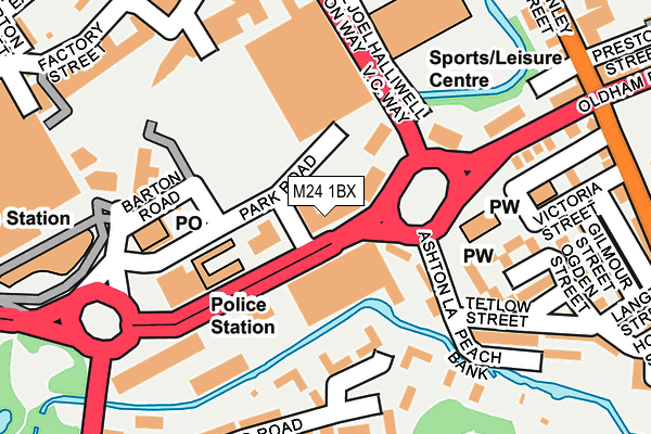 M24 1BX map - OS OpenMap – Local (Ordnance Survey)