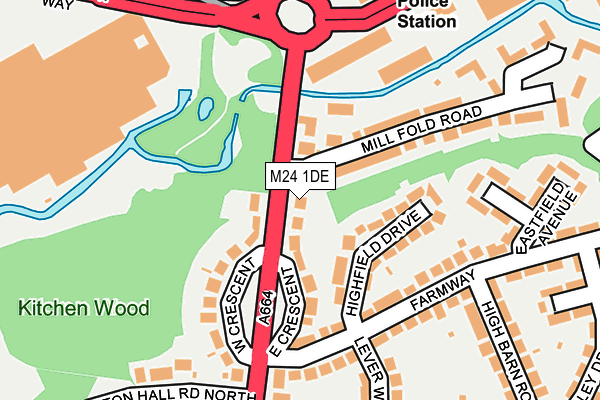 M24 1DE map - OS OpenMap – Local (Ordnance Survey)