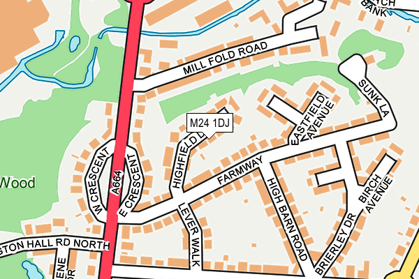 M24 1DJ map - OS OpenMap – Local (Ordnance Survey)