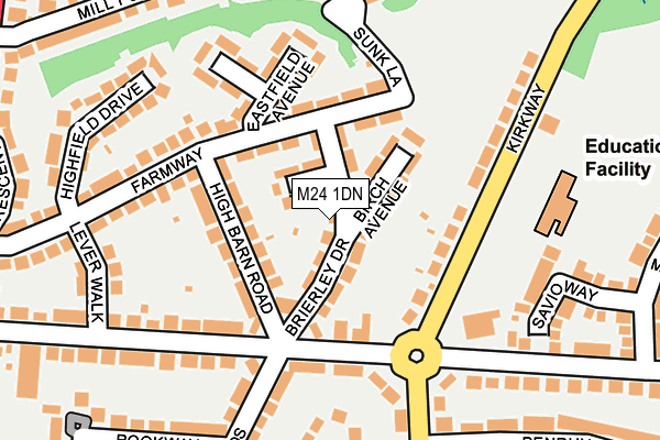 M24 1DN map - OS OpenMap – Local (Ordnance Survey)