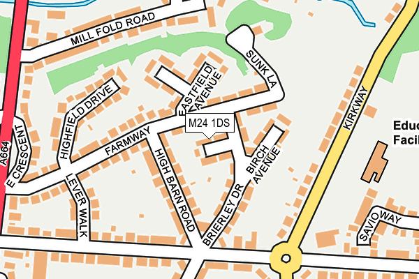 M24 1DS map - OS OpenMap – Local (Ordnance Survey)