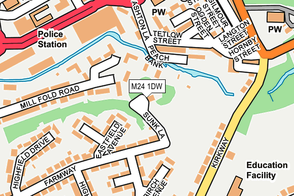 M24 1DW map - OS OpenMap – Local (Ordnance Survey)