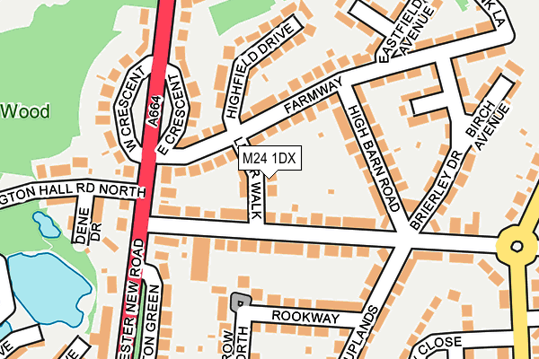 M24 1DX map - OS OpenMap – Local (Ordnance Survey)