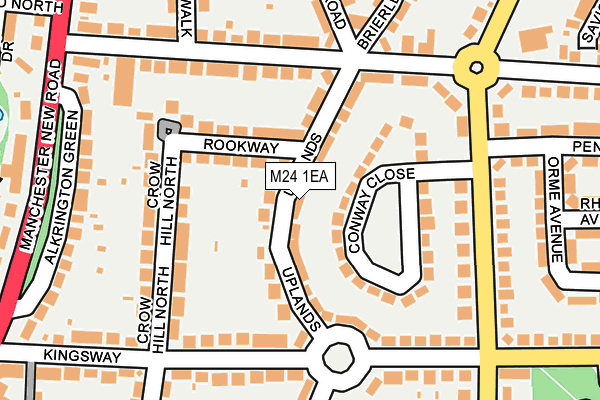 M24 1EA map - OS OpenMap – Local (Ordnance Survey)