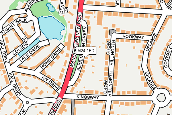 M24 1ED map - OS OpenMap – Local (Ordnance Survey)