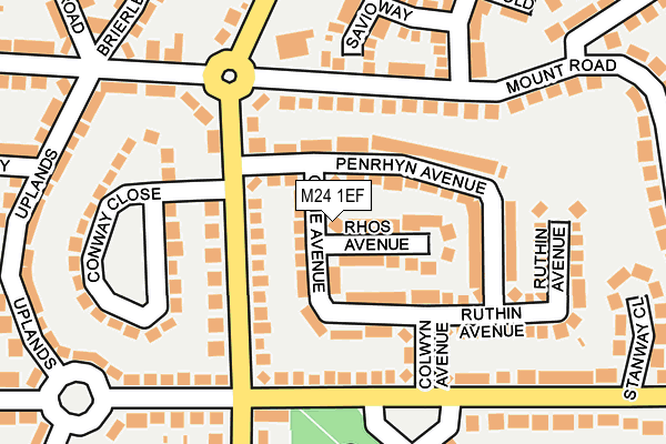 M24 1EF map - OS OpenMap – Local (Ordnance Survey)
