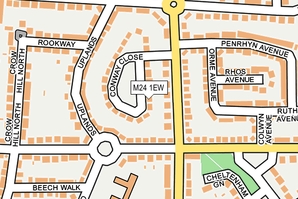 M24 1EW map - OS OpenMap – Local (Ordnance Survey)