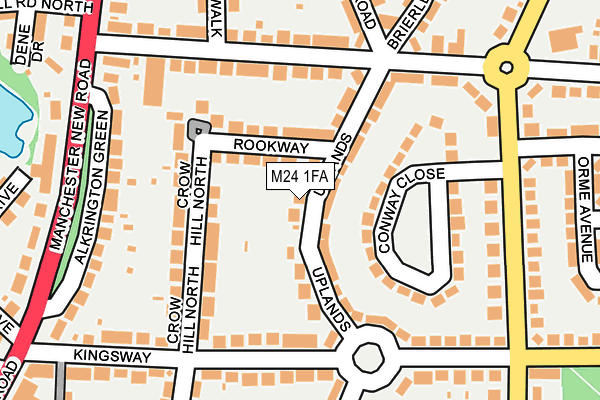 M24 1FA map - OS OpenMap – Local (Ordnance Survey)