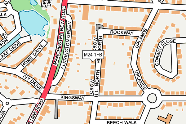 M24 1FB map - OS OpenMap – Local (Ordnance Survey)
