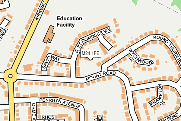 M24 1FE map - OS OpenMap – Local (Ordnance Survey)