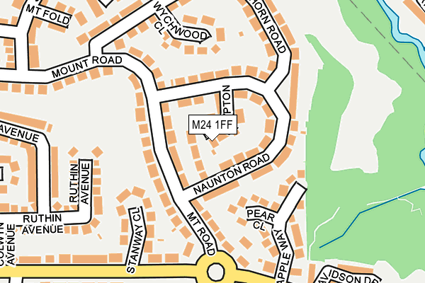 M24 1FF map - OS OpenMap – Local (Ordnance Survey)