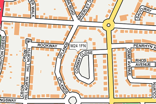 M24 1FN map - OS OpenMap – Local (Ordnance Survey)