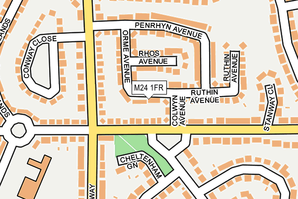 M24 1FR map - OS OpenMap – Local (Ordnance Survey)