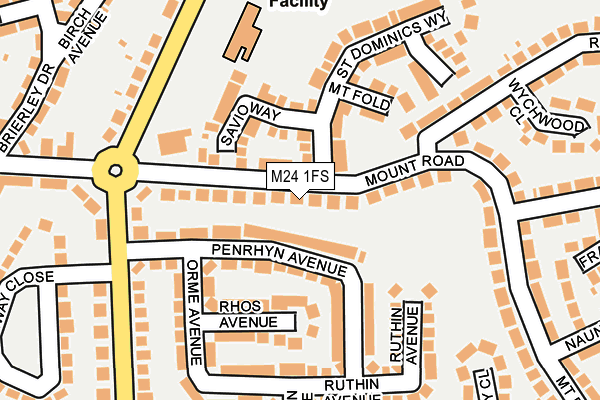 M24 1FS map - OS OpenMap – Local (Ordnance Survey)
