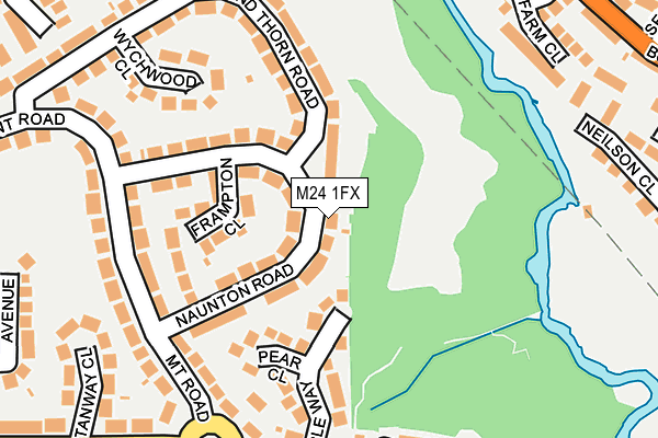 M24 1FX map - OS OpenMap – Local (Ordnance Survey)