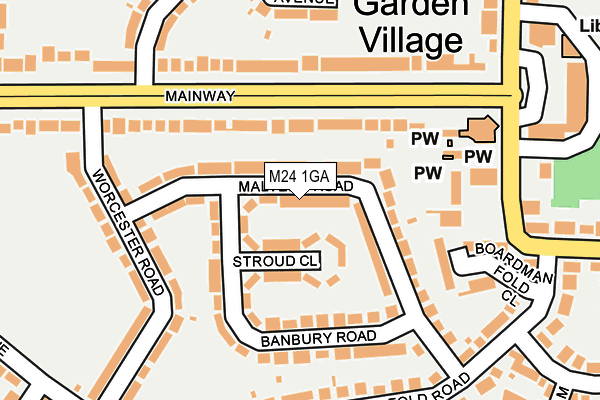 M24 1GA map - OS OpenMap – Local (Ordnance Survey)