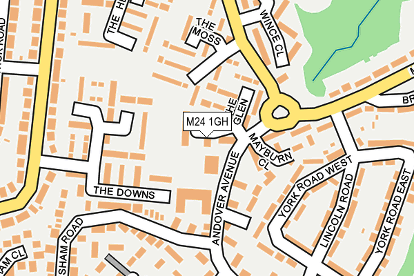 M24 1GH map - OS OpenMap – Local (Ordnance Survey)