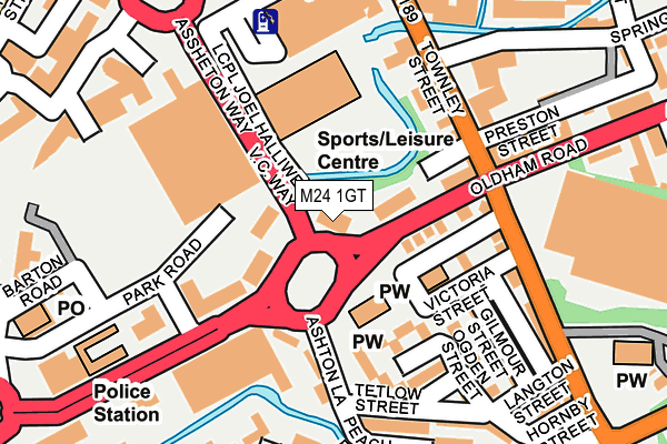 M24 1GT map - OS OpenMap – Local (Ordnance Survey)