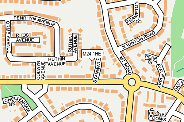 M24 1HE map - OS OpenMap – Local (Ordnance Survey)