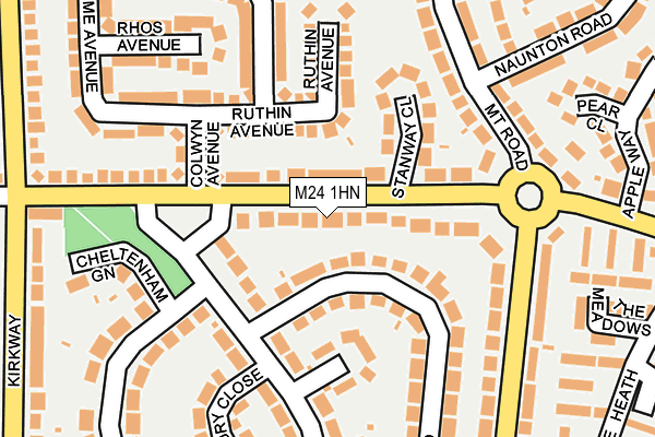 M24 1HN map - OS OpenMap – Local (Ordnance Survey)