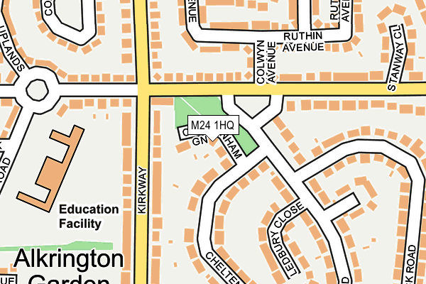 M24 1HQ map - OS OpenMap – Local (Ordnance Survey)